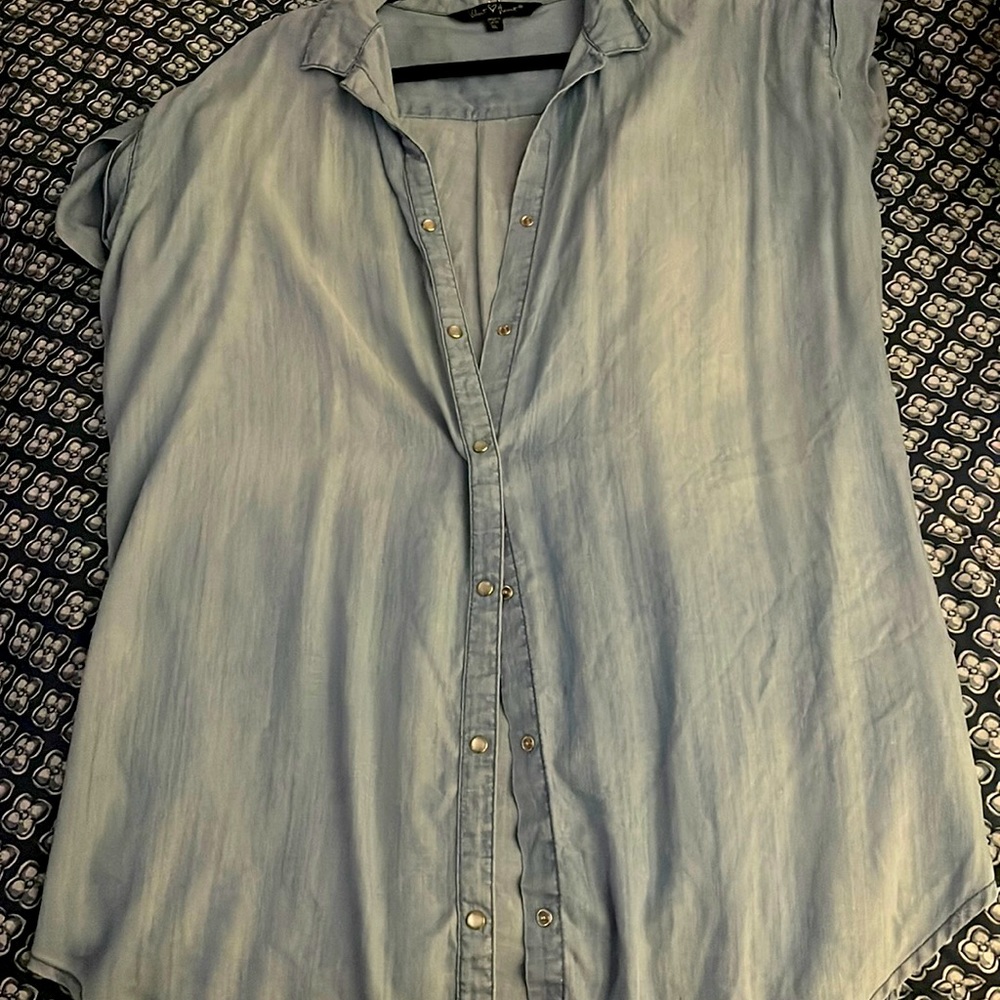 Denim button down